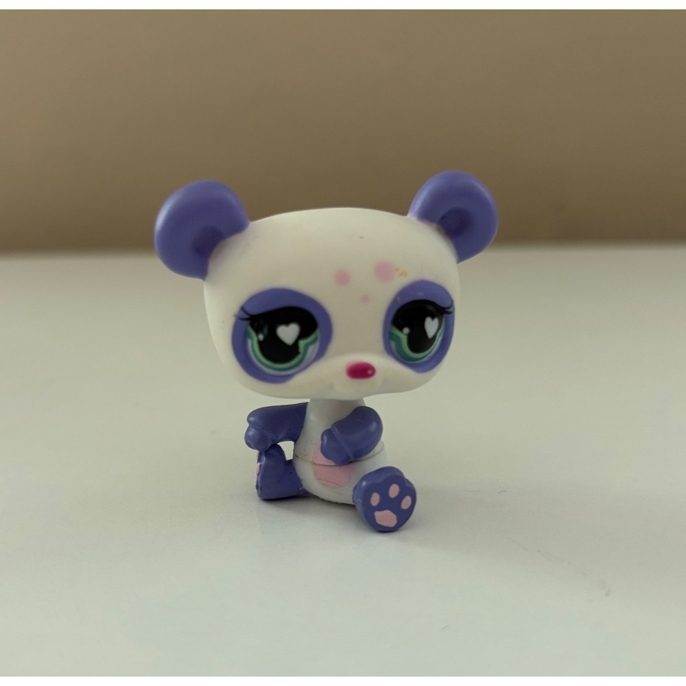 Littlest Pet Shop Panda #558 Purple White 2008 Valentines Target Hasbro G2